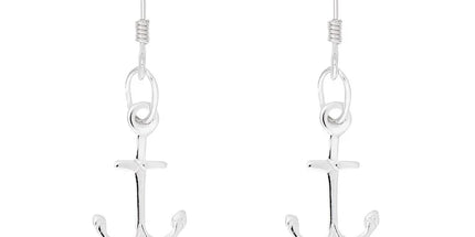 Silver Anchor Earrings