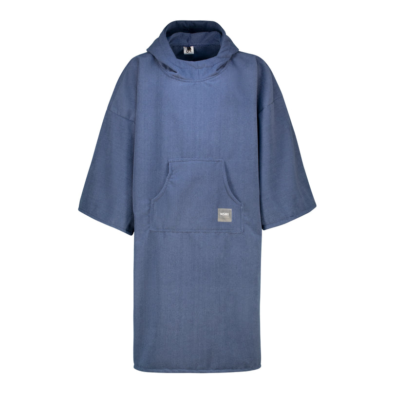 Colour Block Long Sleeve Poncho Towel Blue