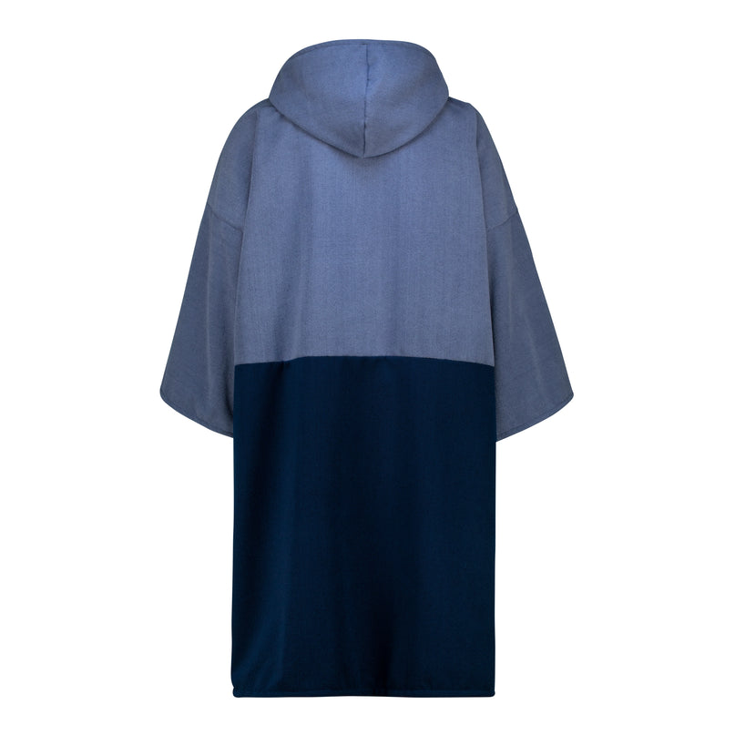 Colour Block Long Sleeve Poncho Towel Navy