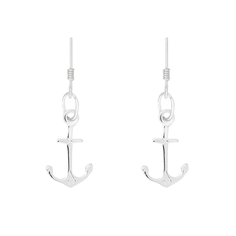 Silver Anchor Earrings