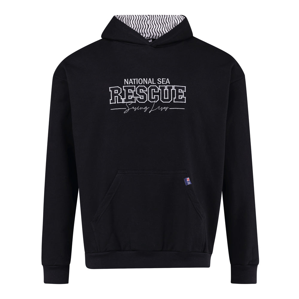 Brushed Fleece Hoodie with embroidery applique logo - Black