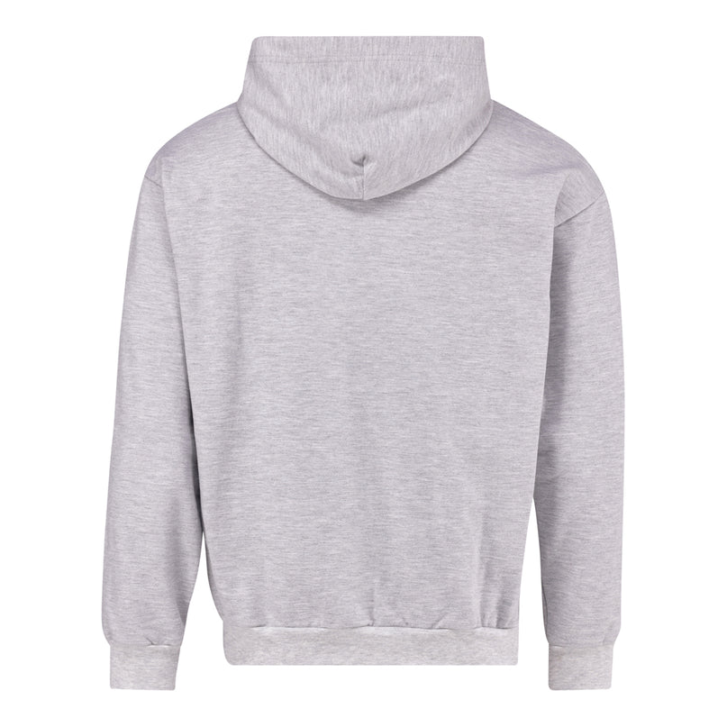 Brushed Fleece Hoodie with printed logo - Grey Melange