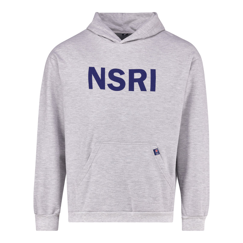 Brushed Fleece Hoodie with printed logo - Grey Melange