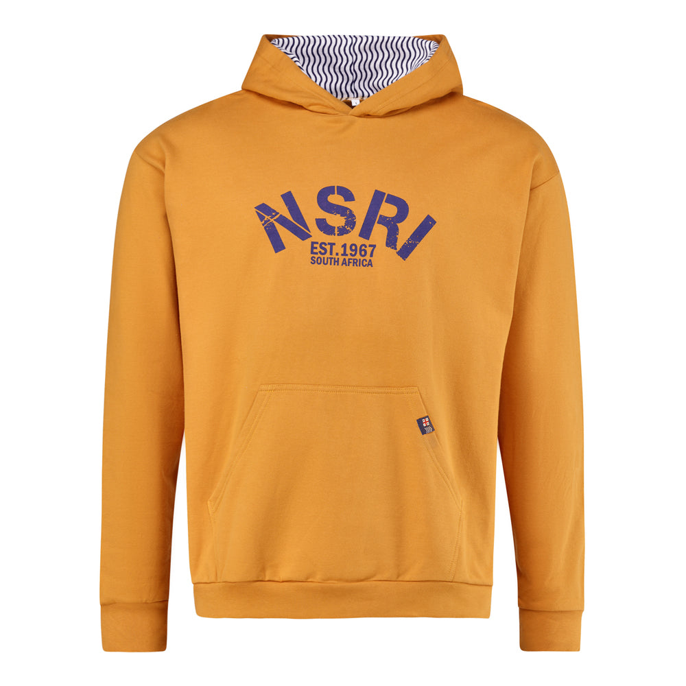 Brushed Fleece Hoodie with NSRI printed logo - Mustard