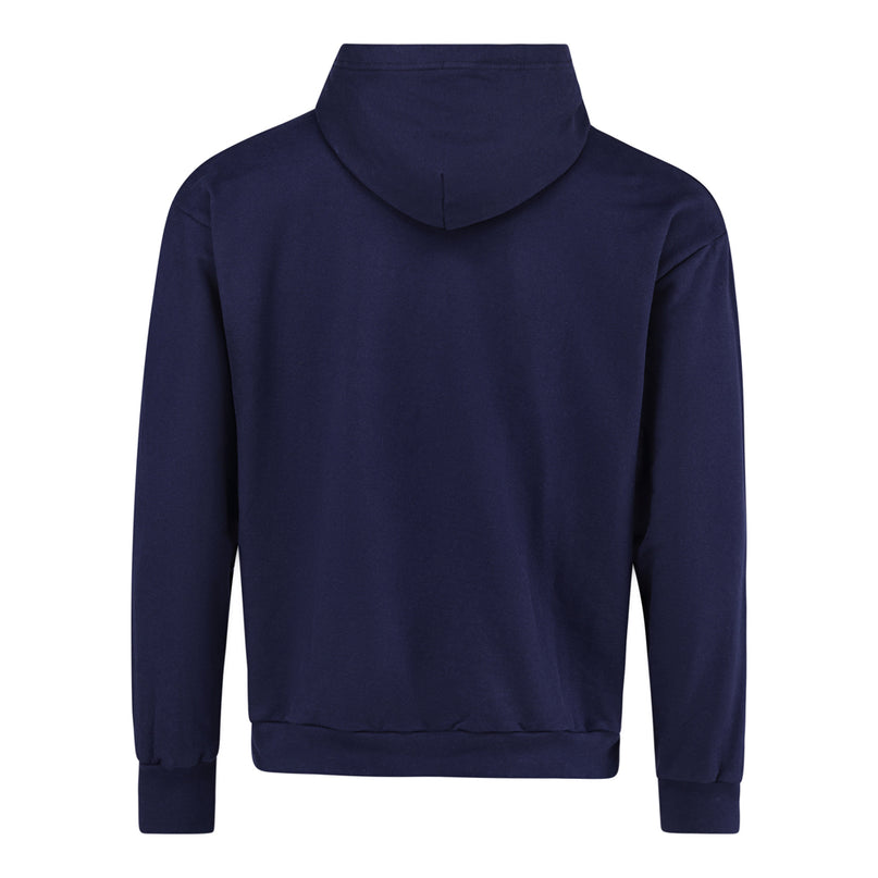 Brushed Fleece Hoodie with printed logo - Navy