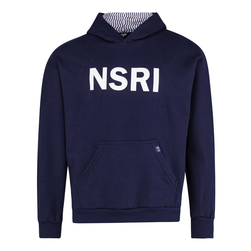 Brushed Fleece Hoodie with printed logo - Navy