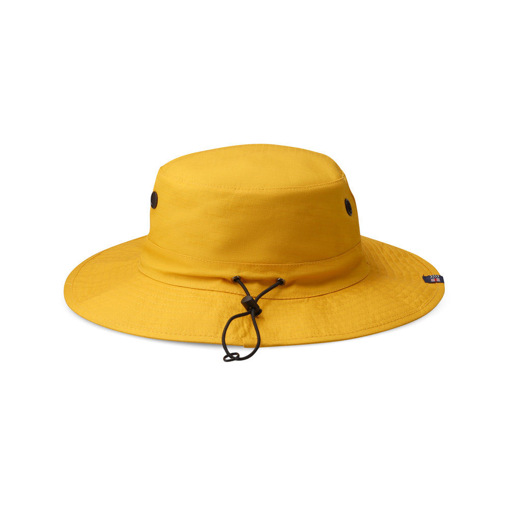 &quot;NSRI&quot; Logo Rip Stop Wide Brim Hat - Mustard