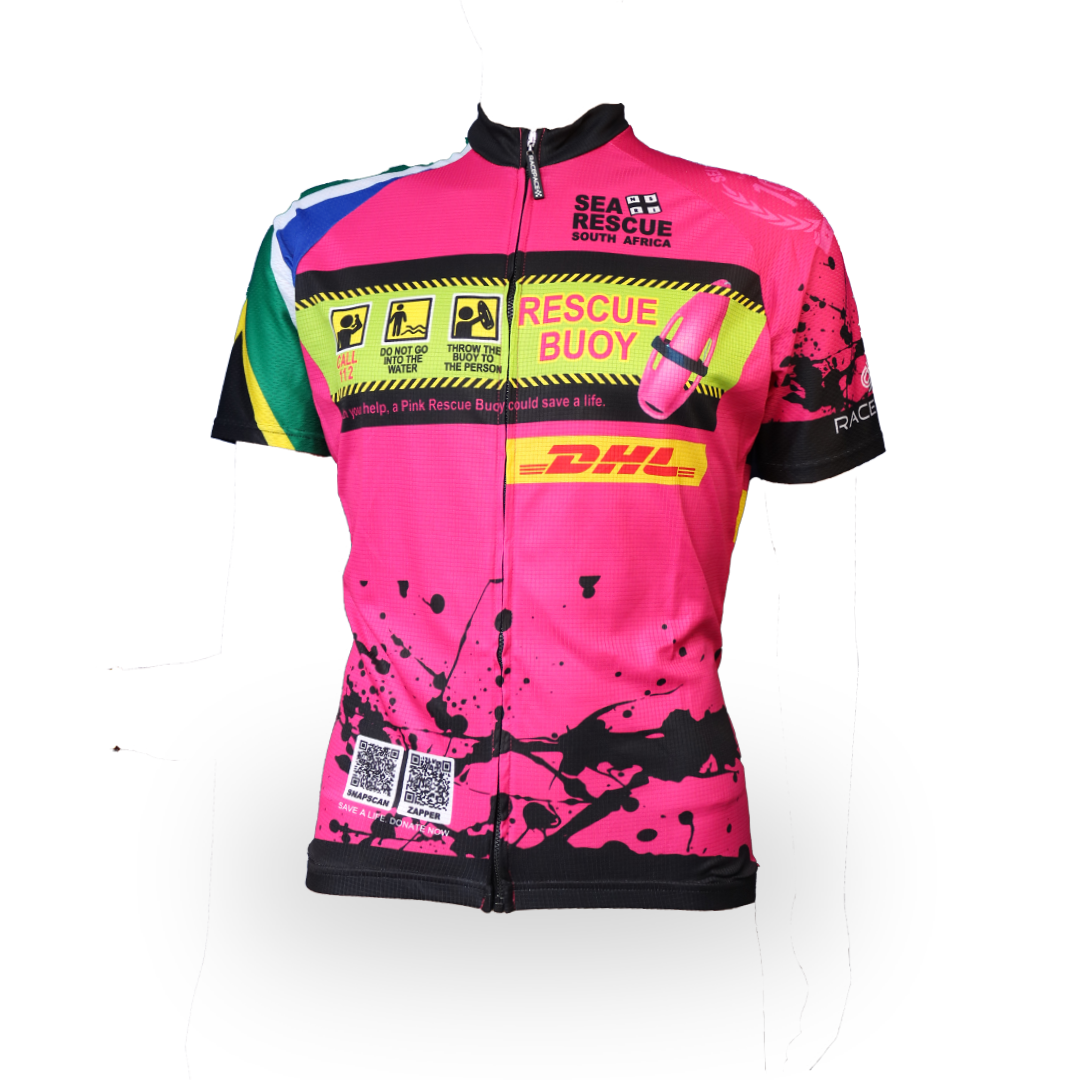 NSRI Cycle Jersey "Pink Rescue Buoy" (Unisex)