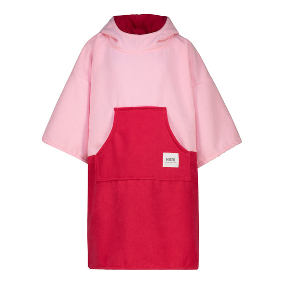 NSRI Kids Colourblock LS XPink Poncho