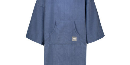 Colour Block Long Sleeve Poncho Towel Blue