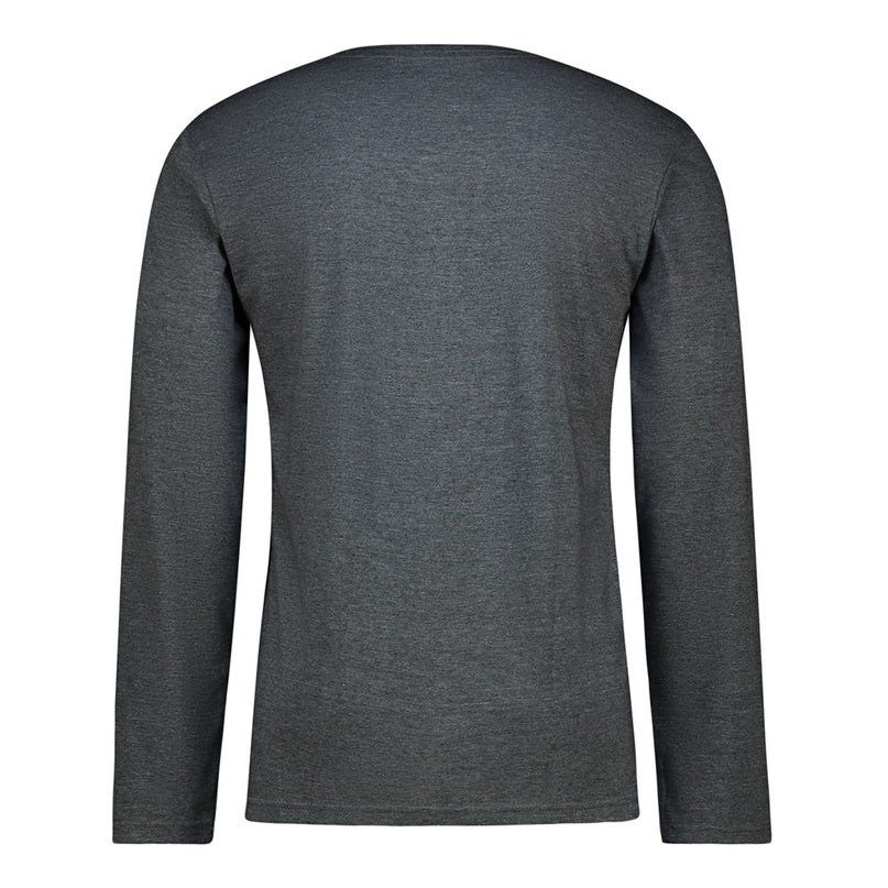 Long Sleeve Tee with National Sea Rescue Saving lives print - Charcoal Melange