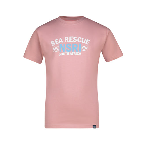 Kids Sea Rescue Waves T-Shirt - Dusty Pink