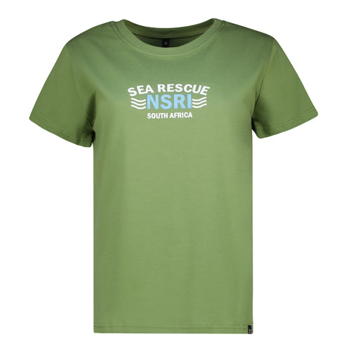 Ladies NSRI Wave T-Shirt - Forest Green