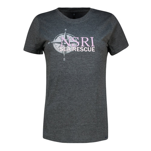 Ladies NSRI Full Compass T-Shirt - Charcoal