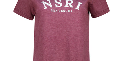 Ladies NSRI Sea Rescue T-Shirt - Maroon Melange