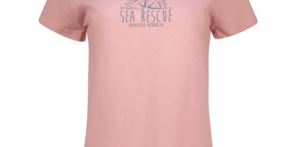 Ladies Half Compass Sea Rescue T-Shirt - Dusty Pink