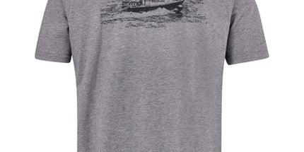 Short Sleeve Tee - SEA RESCUE & table Mountain Boat print - Grey Melange