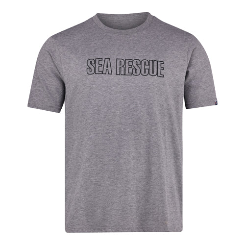 Short Sleeve Tee - SEA RESCUE & table Mountain Boat print - Grey Melange