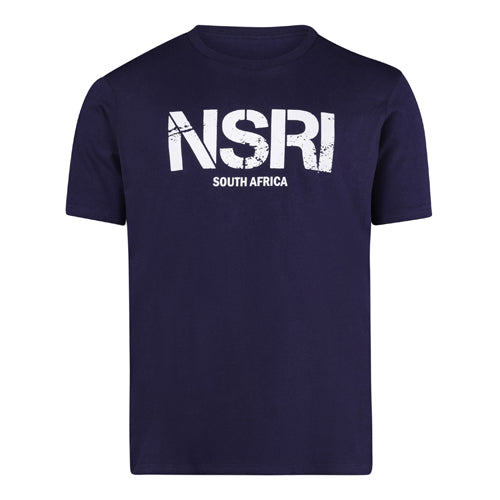 Short Sleeve Tee - Front NSRI cracked SA print - Navy