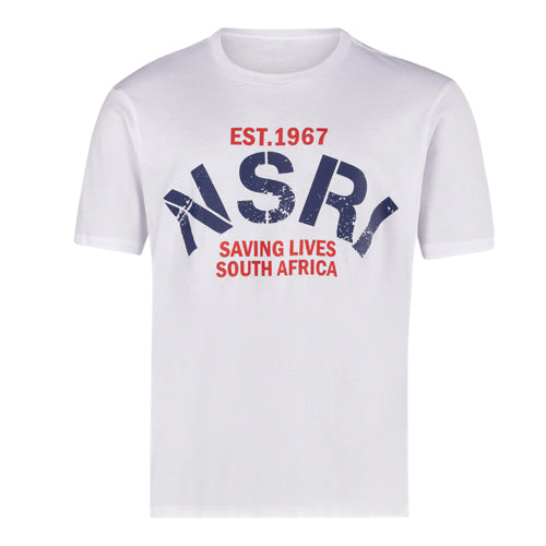 Short Sleeve Tee - EST.1967 NSRI Saving Lives SA Print - White