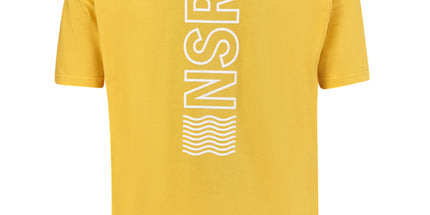 Short Sleeve Tee - Down back NSRI waves print - Mustard