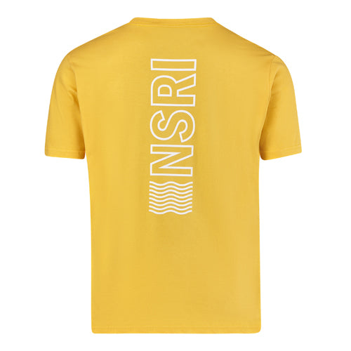 Short Sleeve Tee - Down back NSRI waves print - Mustard