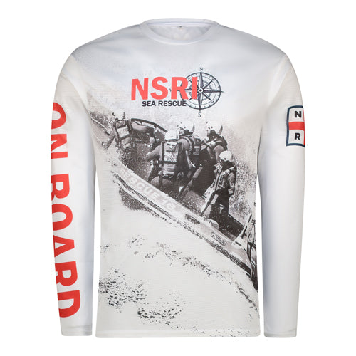 NSRI South Africa Boat & Compass Activity Shirt - White Long Sleeve