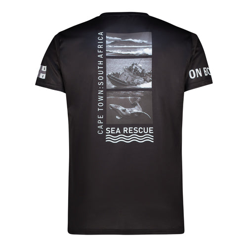 NSRI South Africa 3 Tier Activity Shirt - Black Short Sleeve