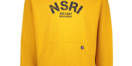 Brushed Fleece Hoodie with NSRI printed logo - Mustard