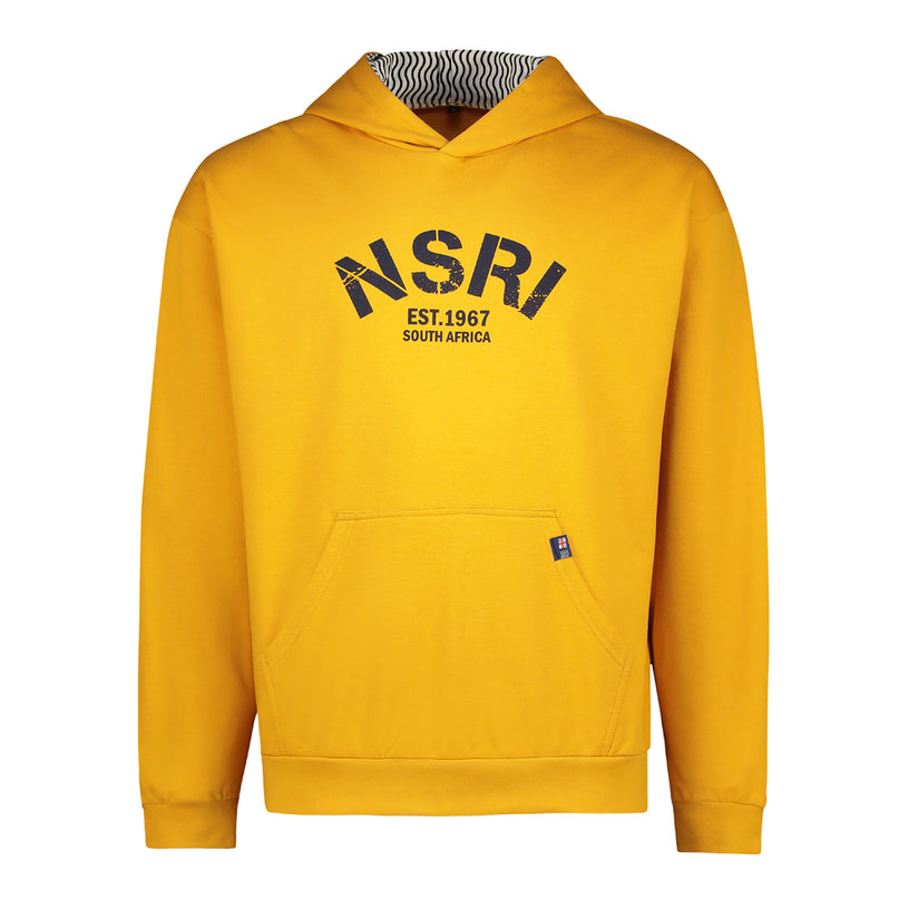 Brushed Fleece Hoodie with NSRI printed logo - Mustard