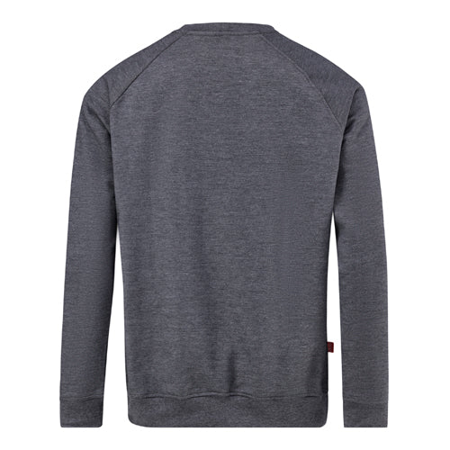 Brushed Fleece Pullover printed - Charcoal Melange