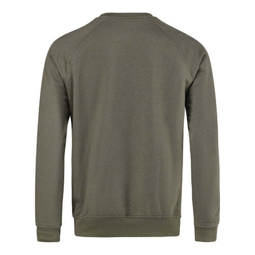 Round neck Brushed Fleece Pullover printed - Olive