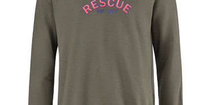 Round neck Brushed Fleece Pullover printed - Olive
