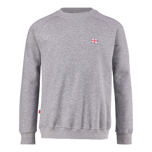 Round neck Brushed Fleece Pullover printed - Grey Melange