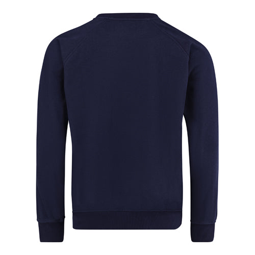 Round neck Brushed Fleece Pullover "NSRI" printed - Navy