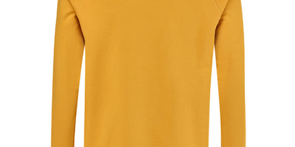 Round neck Brushed Fleece Pullover printed - Mustard