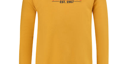 Round neck Brushed Fleece Pullover printed - Mustard