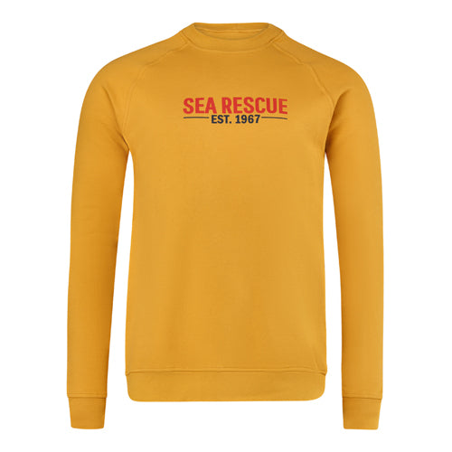 Round neck Brushed Fleece Pullover printed - Mustard