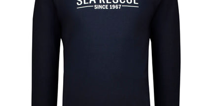 Long Sleeve Tee - Front small Saving Lives NSRI waves print