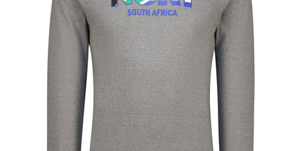 Long Sleeve Tee - Front NSRI South Africa print - Grey Melange