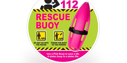 Pink Rescue Buoy License Disc Sticker