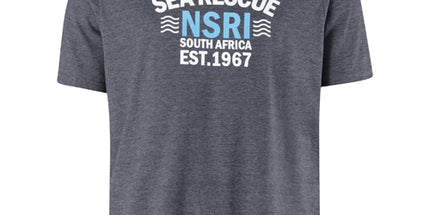 Short Sleeve Tee - NSRI SEA RESCUE SA EST.1967 print - Charcoal Melange