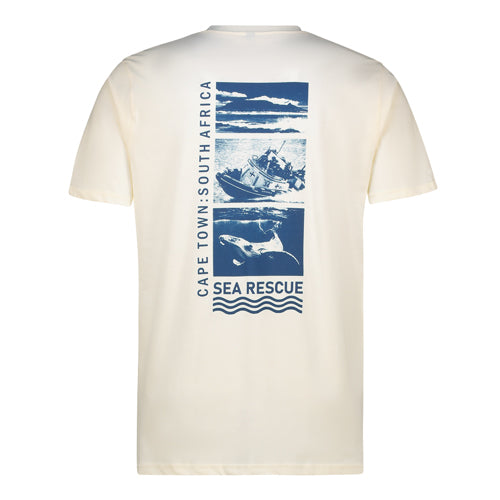 3 Tier Sea Rescue Cape Town Short Sleeve T-Shirt - Cream