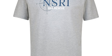 NSRI Sea Rescue Full Compass Short Sleeve T-Shirt - Grey Mélange