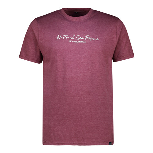 Line Art National Sea Rescue Short Sleeve T-Shirt - Maroon