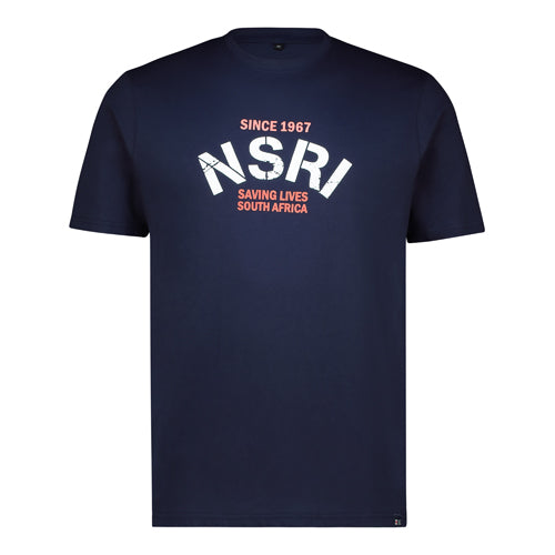 NSRI Distressed Saving Lives Short Sleeve T-Shirt - Navy