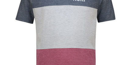 Colour Block NSRI Short Sleeve T-Shirt - Navy / Grey / Maroon Mélange