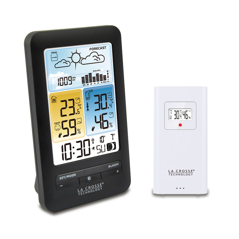 Weather station, temp, humidity, barometer, time & alarm, moon phases