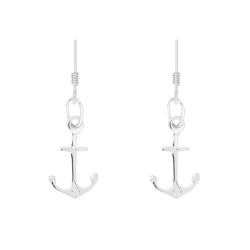 Silver Anchor Earrings